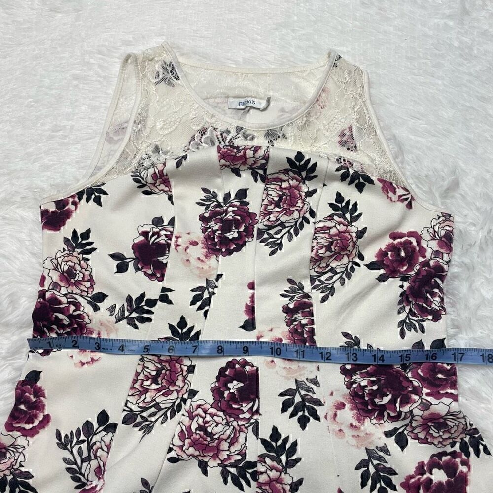 Ricki's Sleeveless Top Set of 2 Size Medium Lace Stretch Floral Pink Fitted - Picture 8 of 13